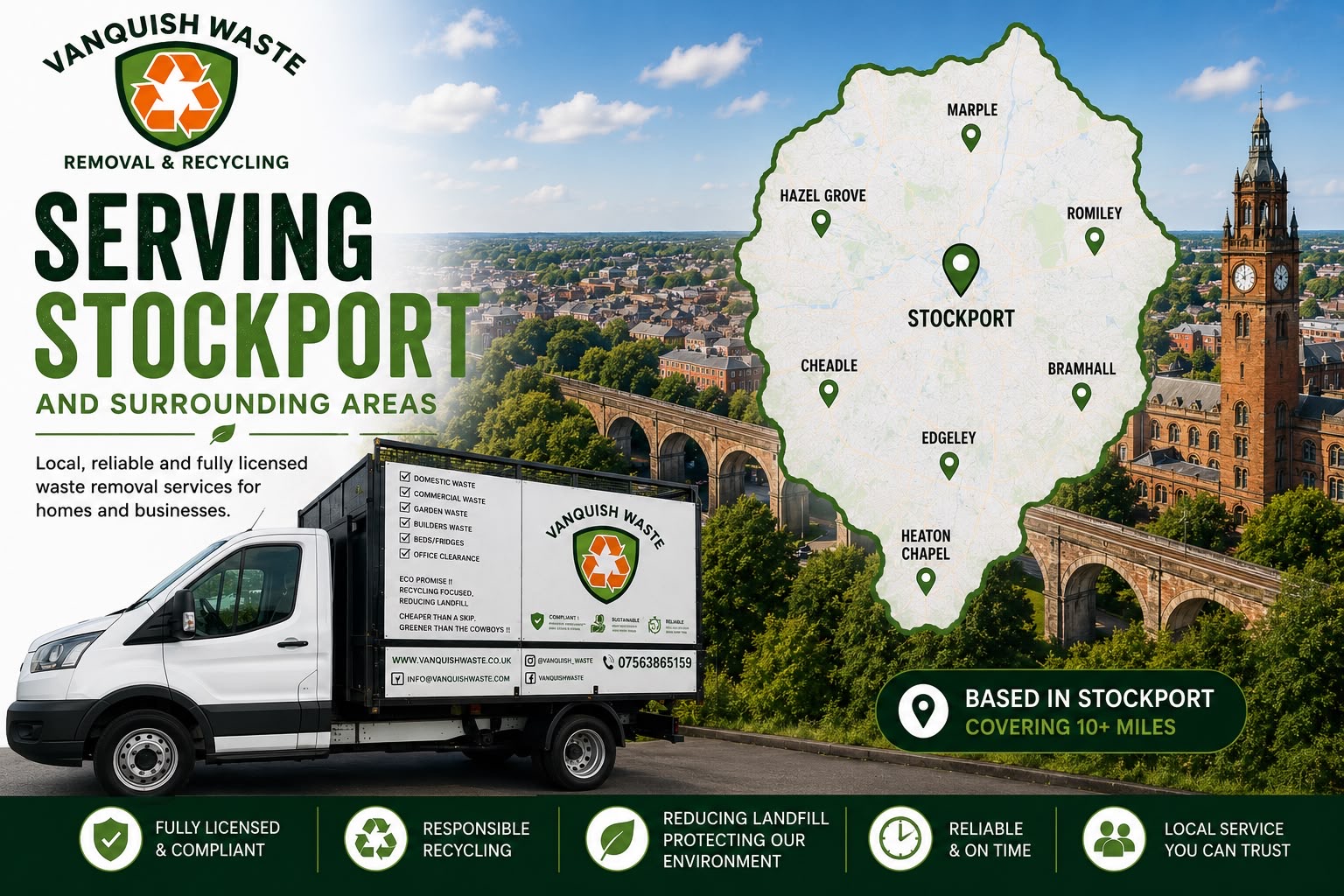 Vanquish Waste Removal & Recycling serving Stockport and surrounding areas