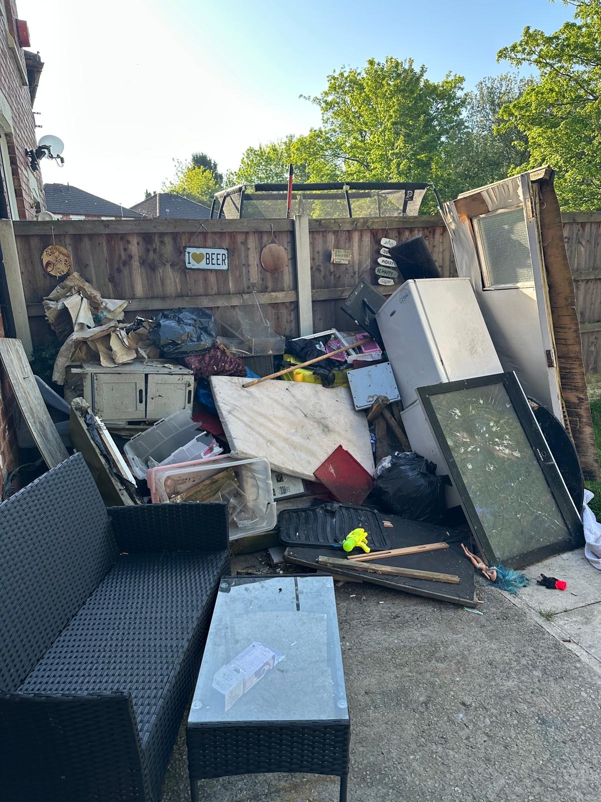 Patio clearance, Stockport before